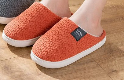 Памучни домашни пантофи с топла подплата 