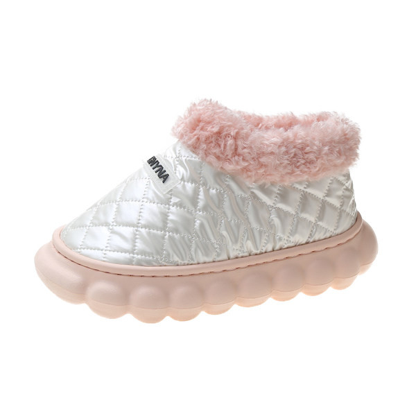 Дамски неплъзгащи се пантофи с пух 