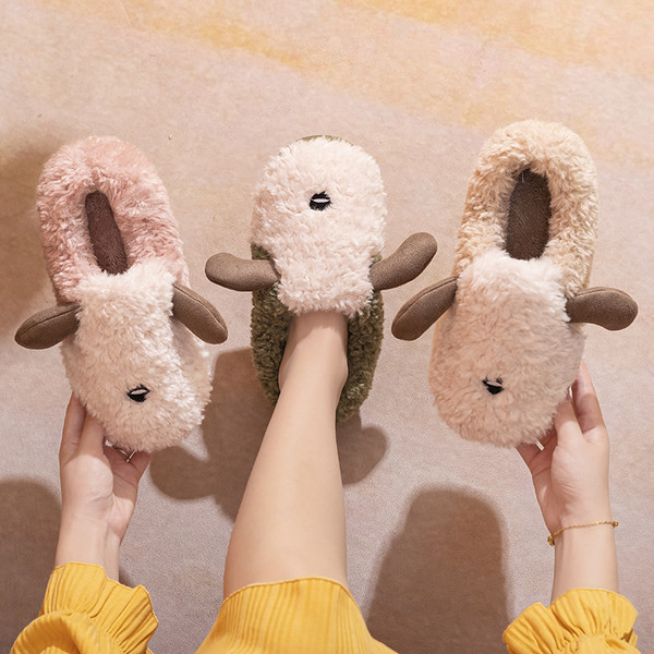 Дамски пухени пантофи с 3D елемент - няколко цвята