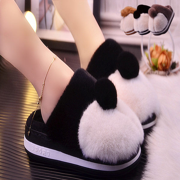 Зимни домашни пантофи с пух