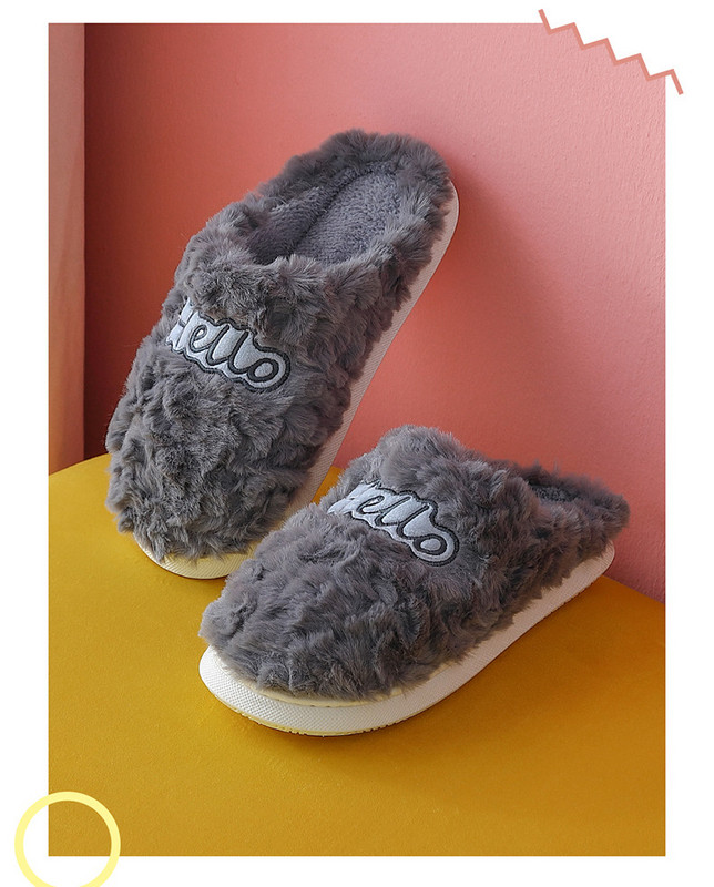 Пухени дамски чехли с надписи - няколко цвята