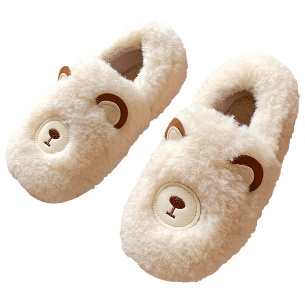 Дамски пухени пантофи с бродерия