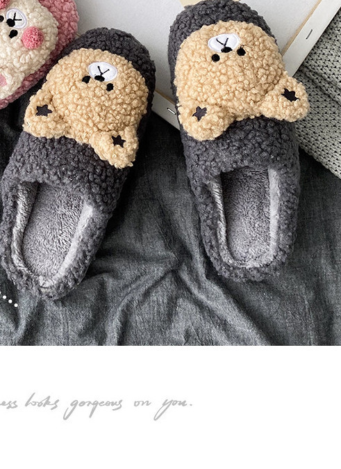 Дамски домашни чехли плюшени с 3D апликация