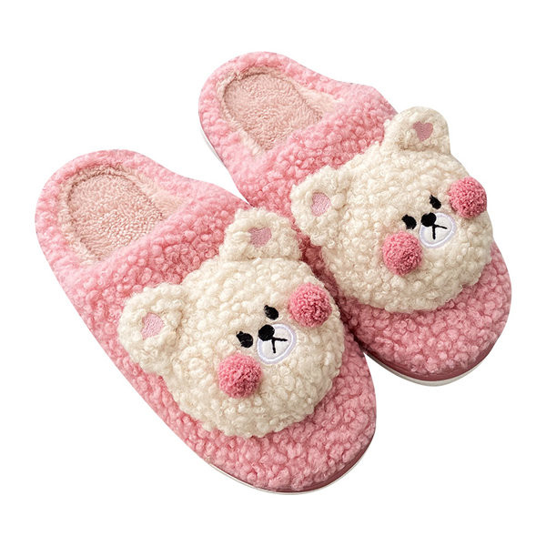 Дамски домашни чехли плюшени с 3D апликация