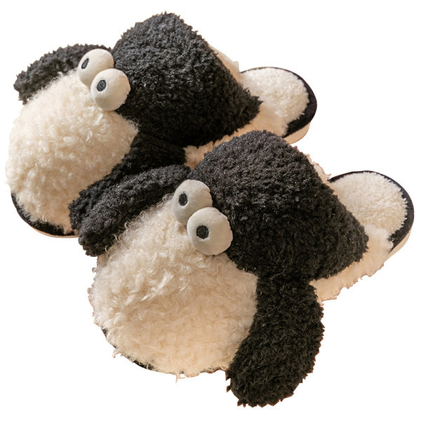 Дамски пухени пантофи с 3D елементи 