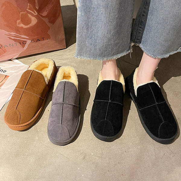 Дамски зимни пантофи с пухена подплата