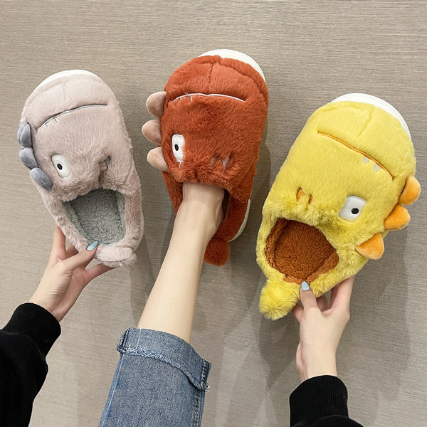 Домашни зимни пантофи с 3D елемент