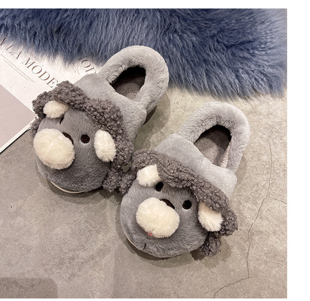 Дамски пухени пантофи с 3D декорация и бродерия 