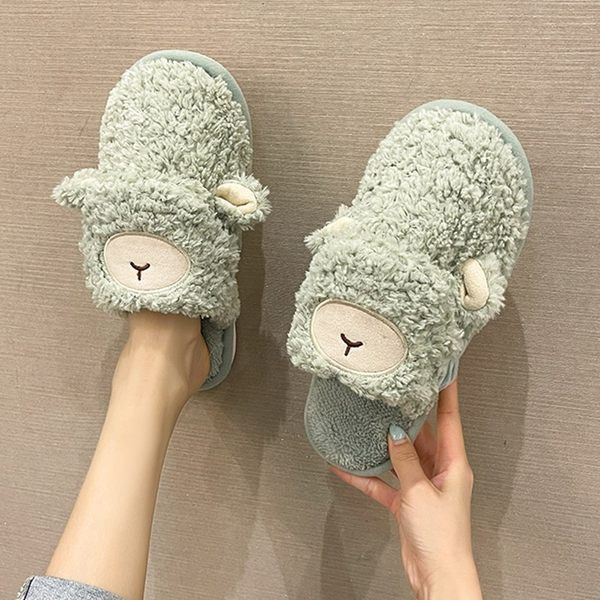 Пухени чехли за дома с бродерия