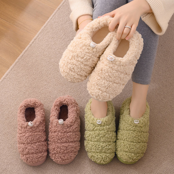 Пухени домашни пантофи с ластик