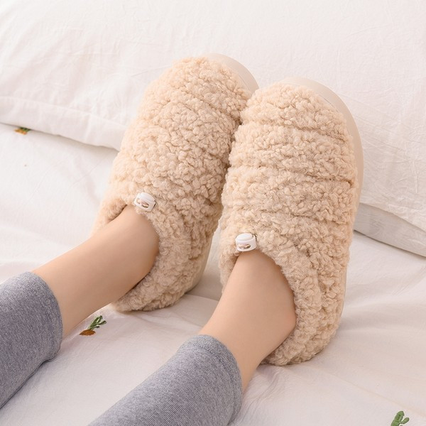Пухени домашни пантофи с ластик