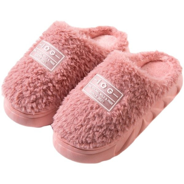 Дамски домашни чехли с висока подметка 5см и надпис