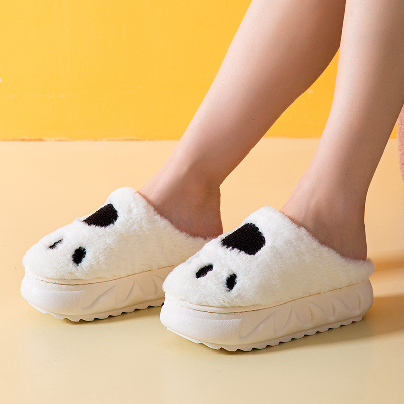 Дамски домашни чехли с висока подметка 5см и надпис