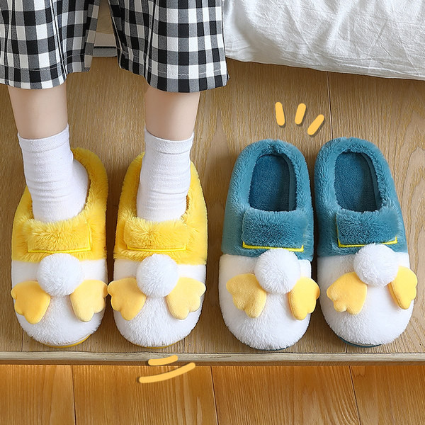 Дамски домашни пантофи в два цвята и 3D елементи