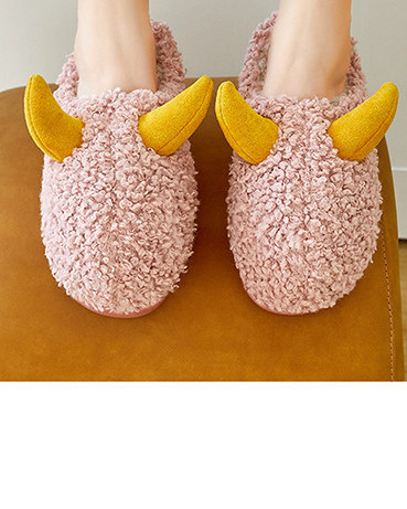 Domaće plišane papuče sa ravnim potplatom za žene