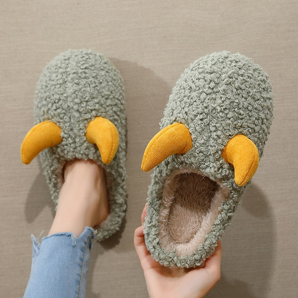 Domaće plišane papuče sa ravnim potplatom za žene