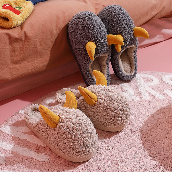 Domaće plišane papuče sa ravnim potplatom za žene