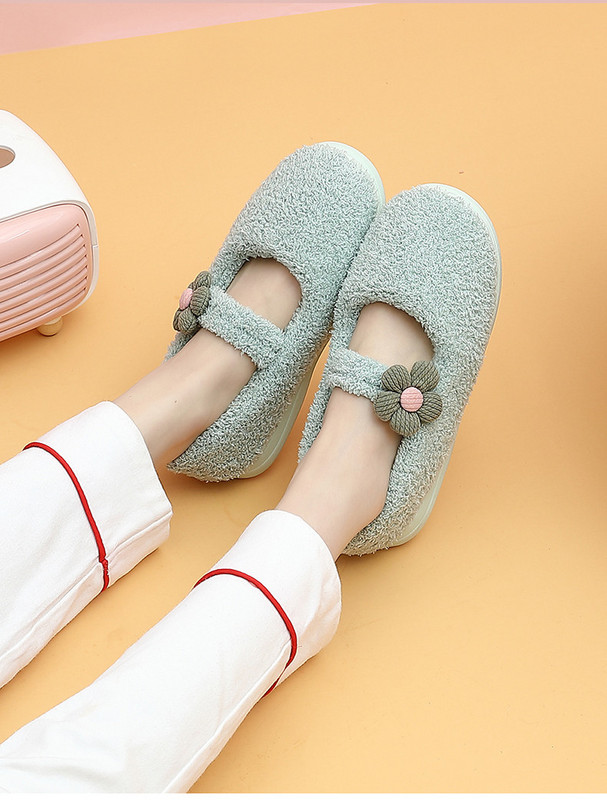 Moderne ženske kućne papuče s ukrasnim cvijetom