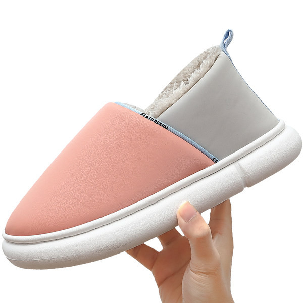 Ženske papuče od umjetne kože s toplom postavom