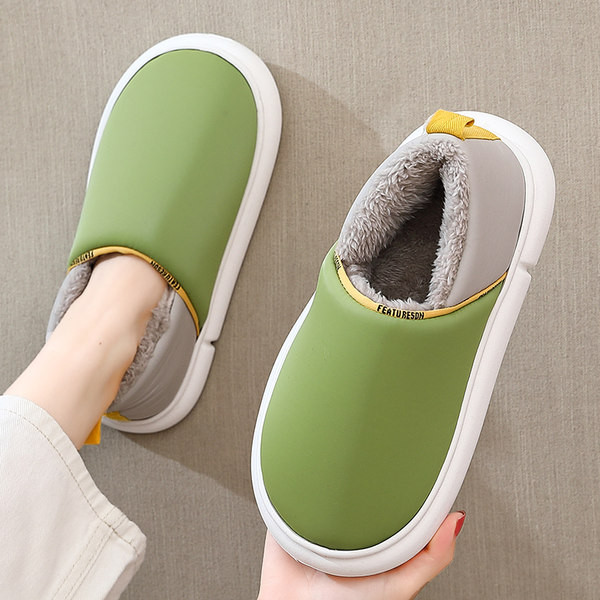 Ženske papuče od umjetne kože s toplom postavom