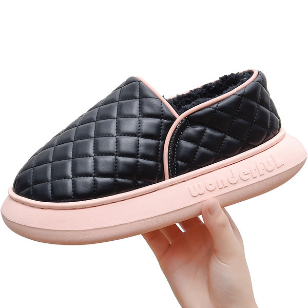 Moderne ženske kožne papuče s debelim đonom