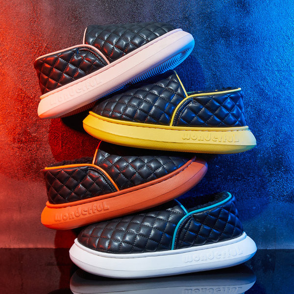 Moderne ženske kožne papuče s debelim đonom