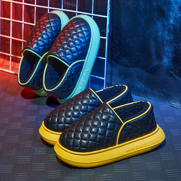 Moderne ženske kožne papuče s debelim đonom