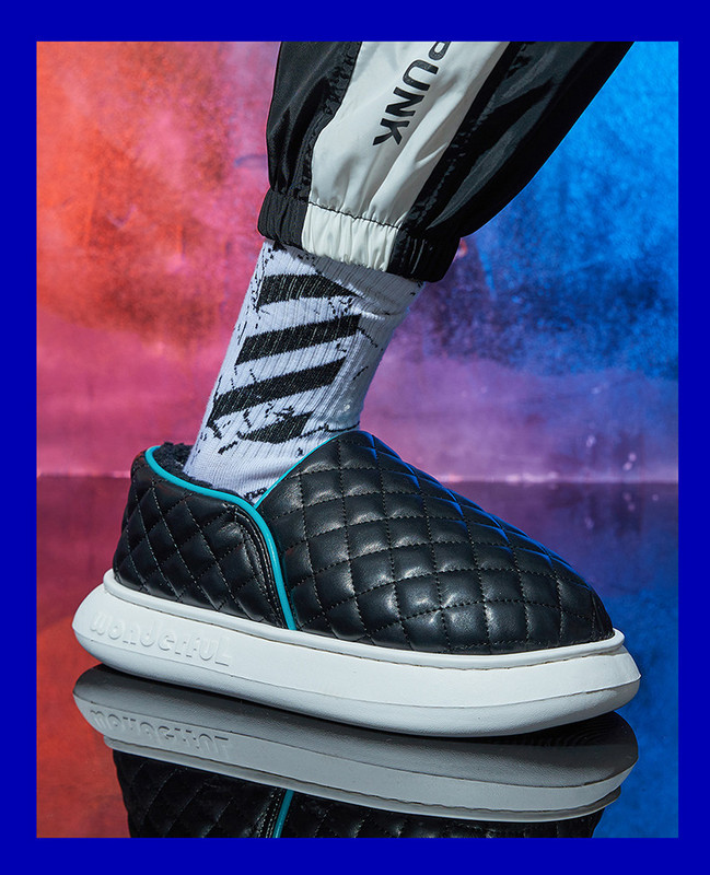 Moderne ženske kožne papuče s debelim đonom