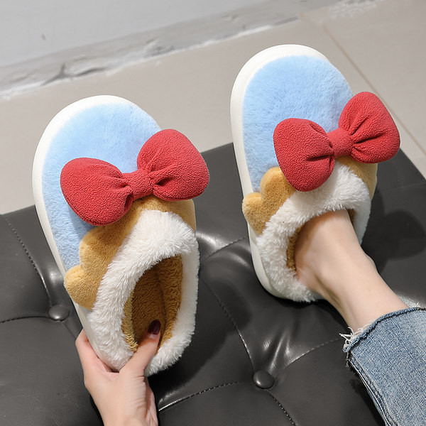 Ženske papuče s toplom postavom i trakom