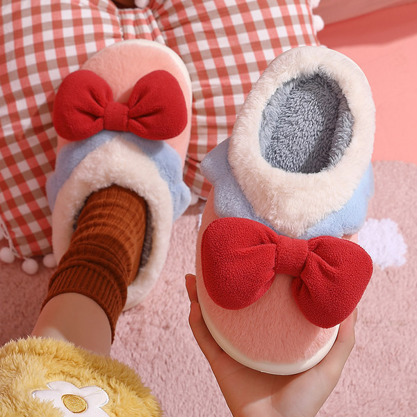 Ženske papuče s toplom postavom i trakom