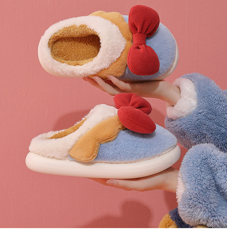 Ženske papuče s toplom postavom i trakom