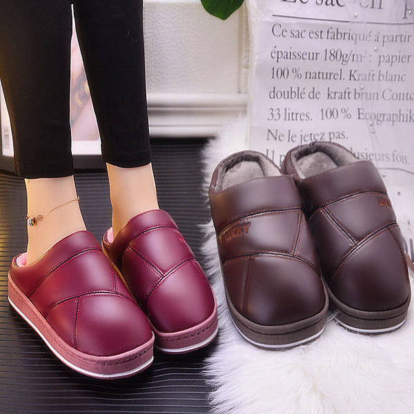 Kućne papuče od eko kože sa toplom postavom