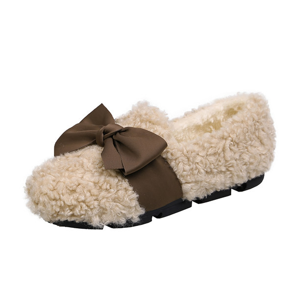 Дамски модерни меки пантофи с панделка