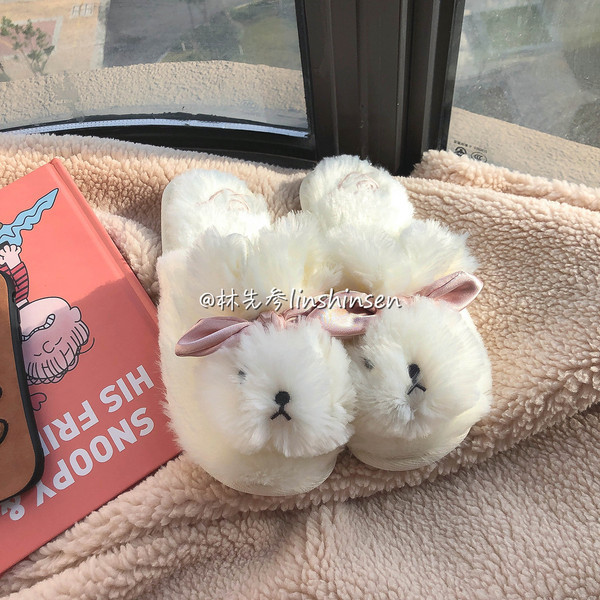 Ženske kućne papuče s 3D dekoracijom i trakom