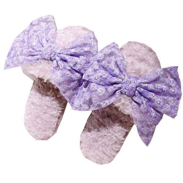 Домашни дамски чехли с панделка 