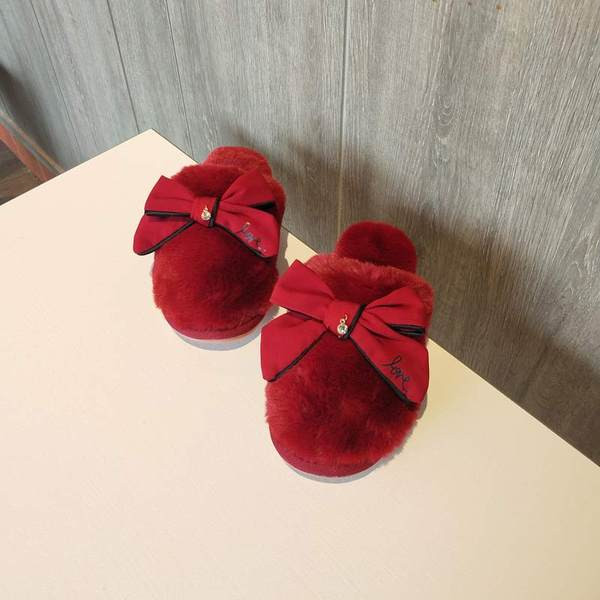 Домашни чехли с панделки в бордо цвят