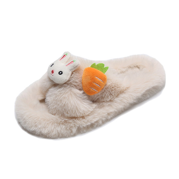 Пухени чехли с равна подметка и 3D елементи 