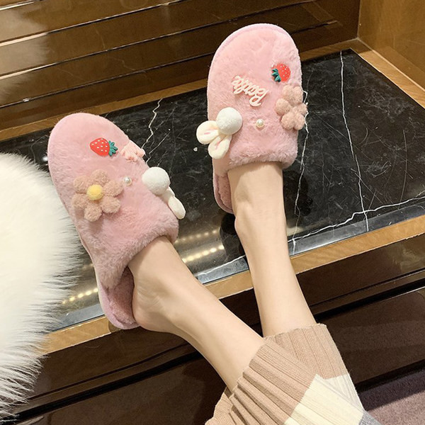 Домашни чехли с апликация  в няколко цвята