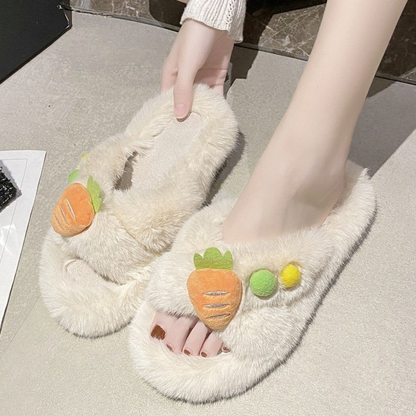 Ženske papuče s 3D elementom - tri boje