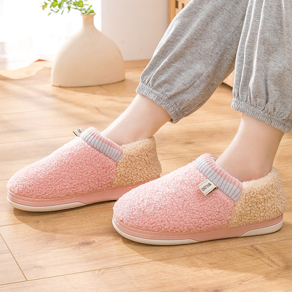 Плюшени пантофи с ластик