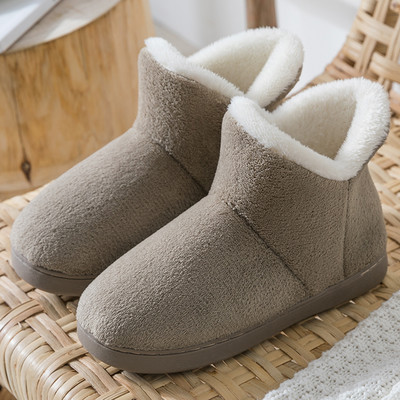Downy women`s slippers with warm lining