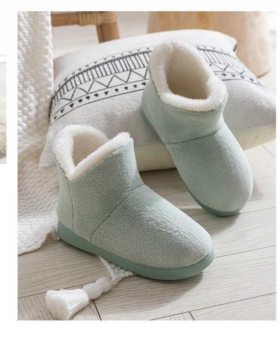 Пухени дамски пантофи с топла подплата