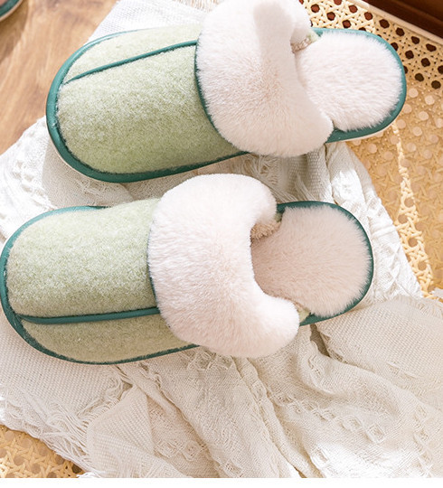 Модерни домашни пантофи с пух в няколко цвята