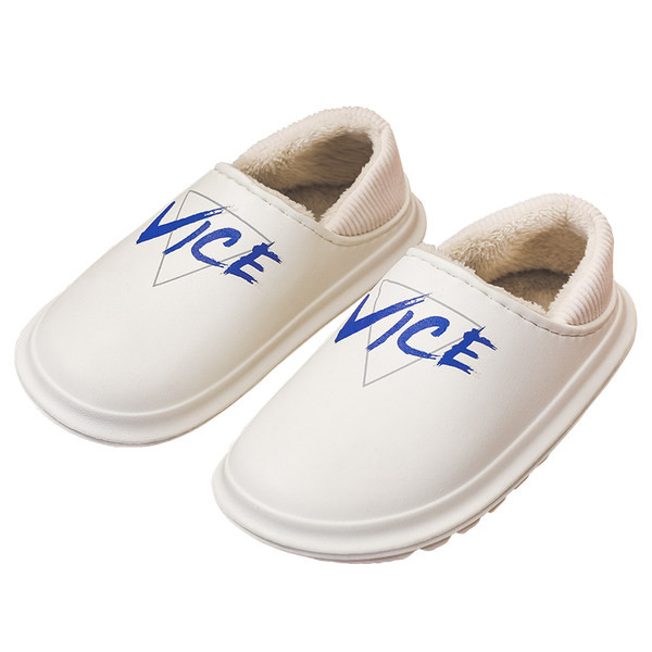 Дамски пантофи еко кожа с надпис и топла подплата 