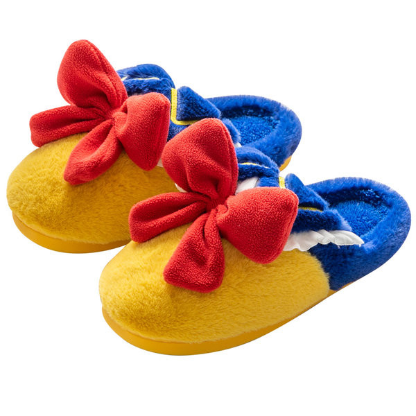 Домашни чехли с панделка и равна подметка за жени