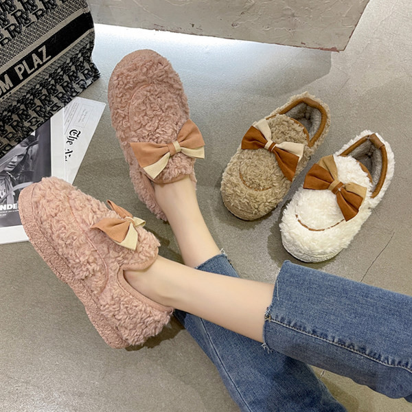 Меки дамски пантофи с панделка и неплъзгаща се подметка