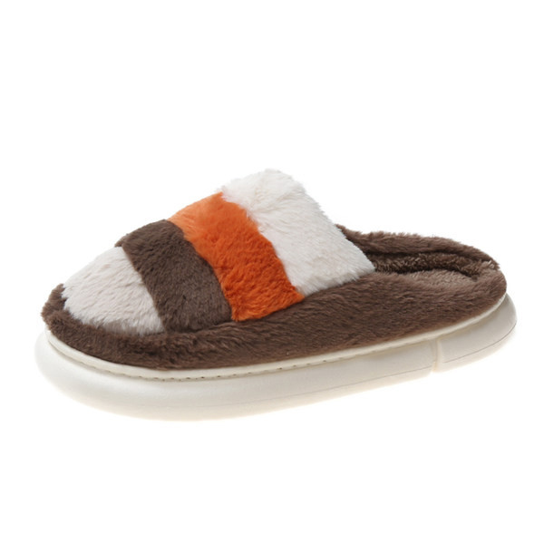 Дамски домашни цветни чехли с равна подметка 