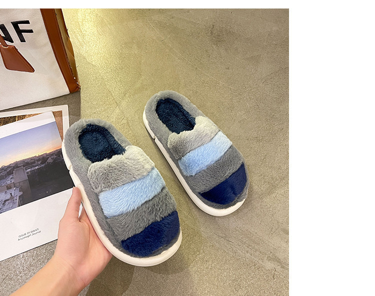 Дамски домашни цветни чехли с равна подметка 