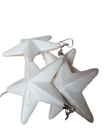 Коледна украса Ahelos, Звезди, 4 броя комплект,, 8 см