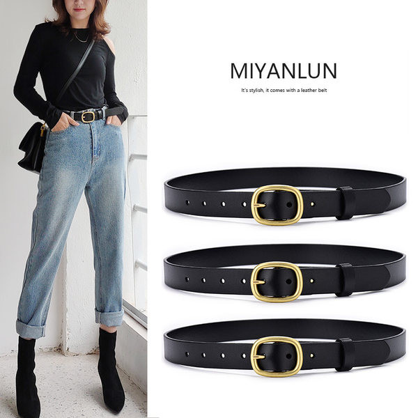 Тънък дамски колан в три цвята